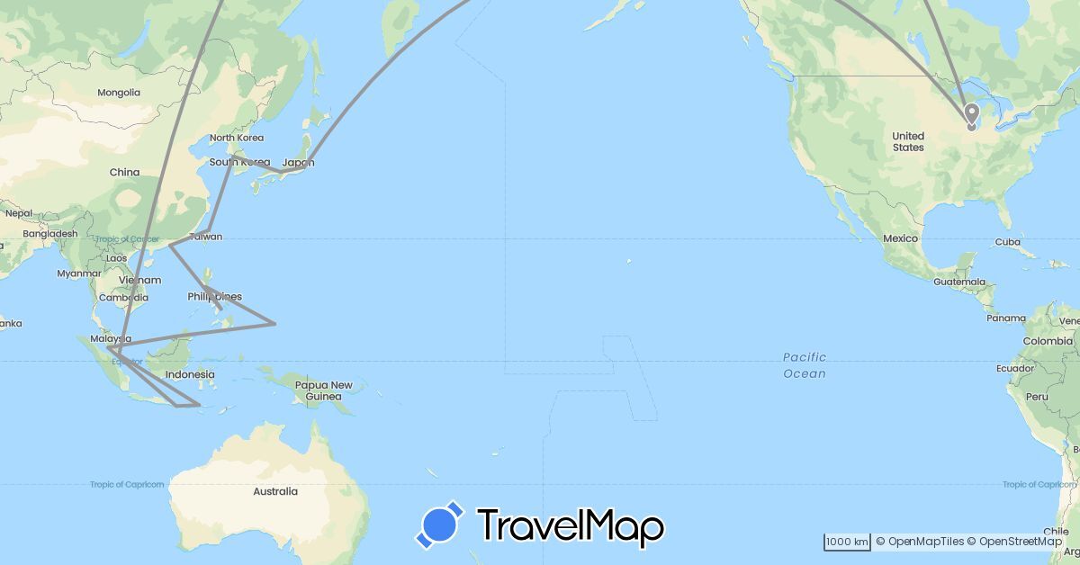 TravelMap itinerary: plane